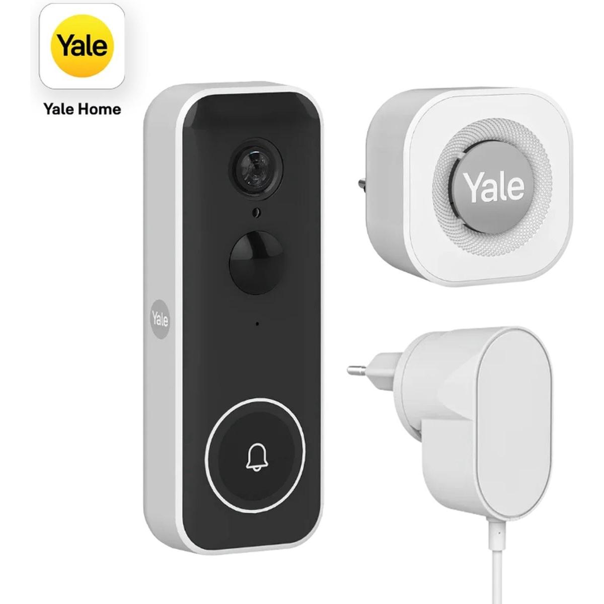 Yale, Campanello + Citofono, Video deurbel met Camera, Gong en AC-stroomadapter (Cablato, WiFi)