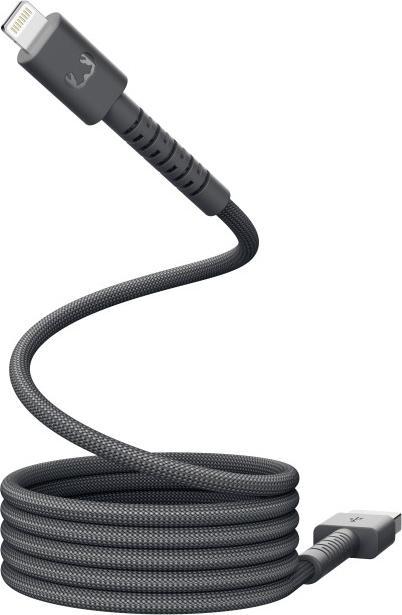 Actual product image Fresh'N Rebel Fresh 'n Rebel USB-A zu Lightning silicone geflochtenes Kabel "FlexWave" 2m, Storm Grey (2 m, 30 W)