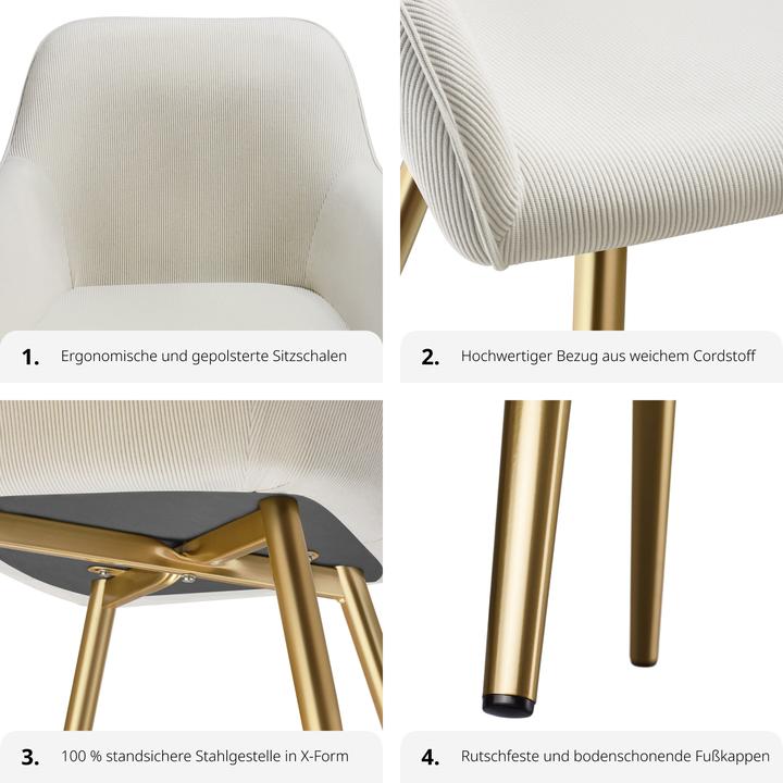 Actual product image tectake ChairMarilyn,corduroylook,upholstered