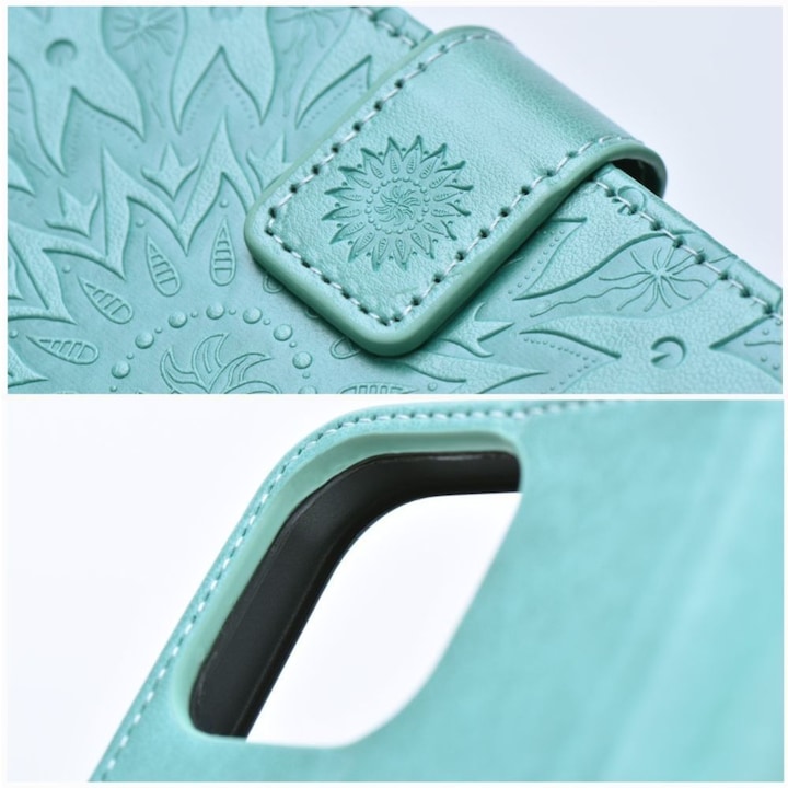 Produktbild Forcell Back panel cover OEM MEZZO Book case for SAMSUNG A13 5G / A04S mandala green (Samsung Galaxy A13 5G, Samsung Galaxy A04S)