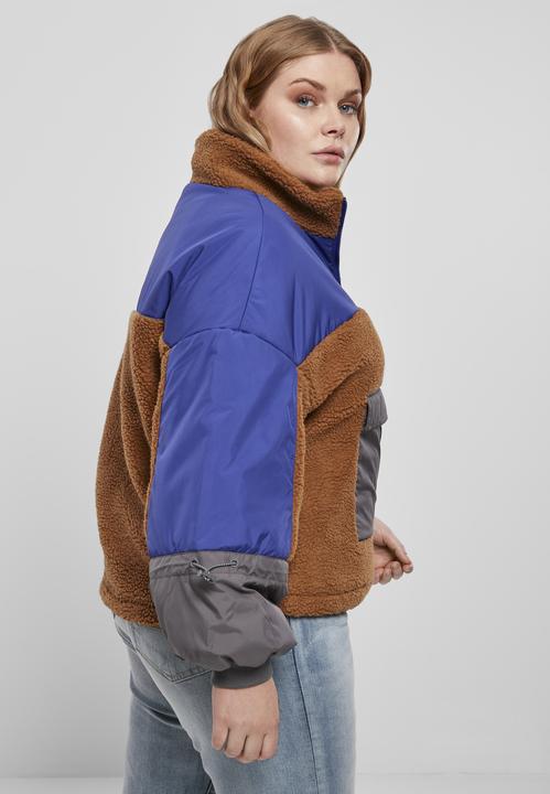 Actual product image Urban Classics Ladies Sherpa 3-Tone Pull Over Jacket (XS)