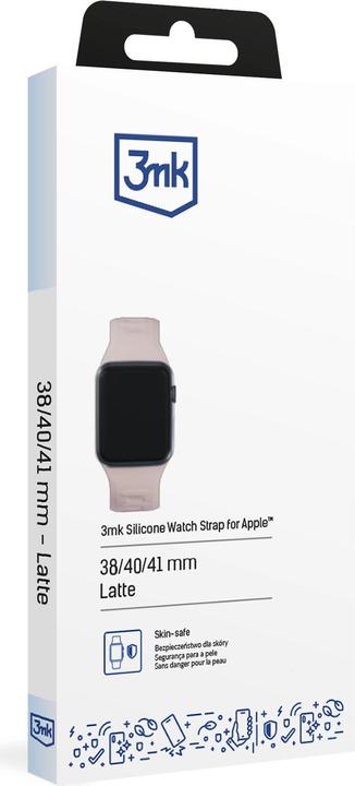 Produktbild 3MK Silicone Watch Strap różowobeżowy/ latte dla Apple Watch 38/40/41mm (Silikon, Edelstahl)