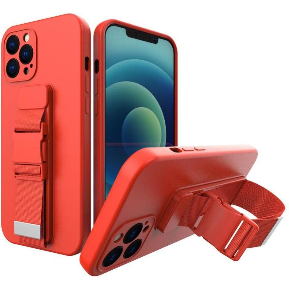 Hurtel Rope case gel case with a lanyard chain handbag lanyard Samsung Galaxy A12 red (Samsung Galaxy A12), Smartphone H...