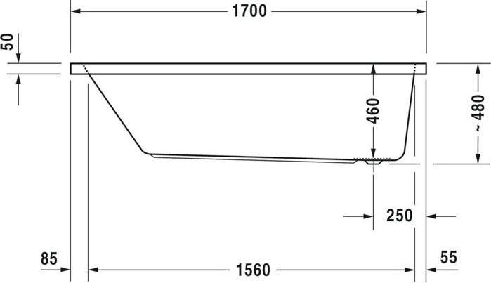 Produktbild Duravit Whirlwanne VERO AIR 170x75 Einbauversion 1 RS we Air-System (135 l, 170 cm, 75 cm)