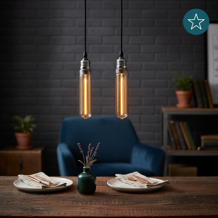 Immagine prodotto Luxula Lampada a filamento LED, Linea tubo ambra, E27, 2W, 65lm, 1800K (E27, 65 lm, 1 x)