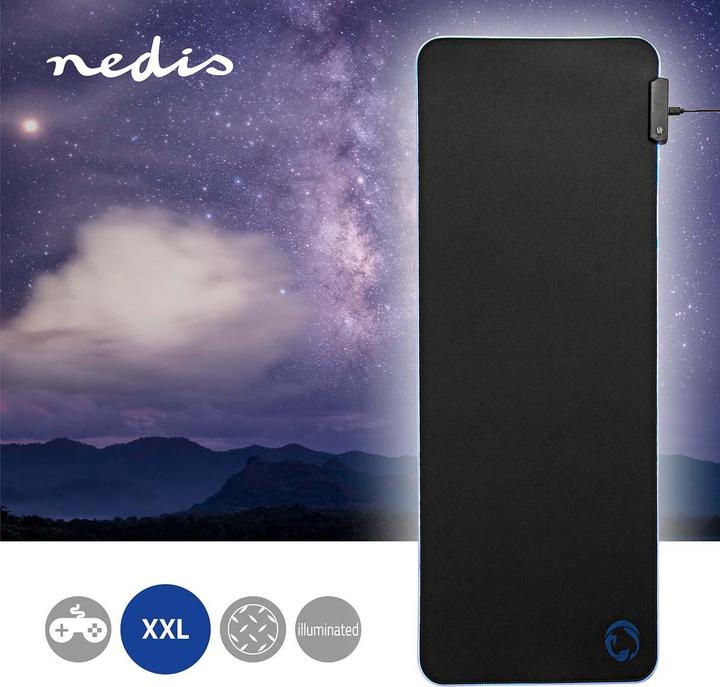 Actual product image Nedis Gaming Mouse Pad | Rubber / Microfibre | Black (XL)