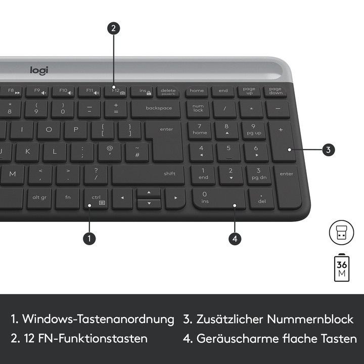 Image du produit Logitech MK470 (DE, Sans fil)