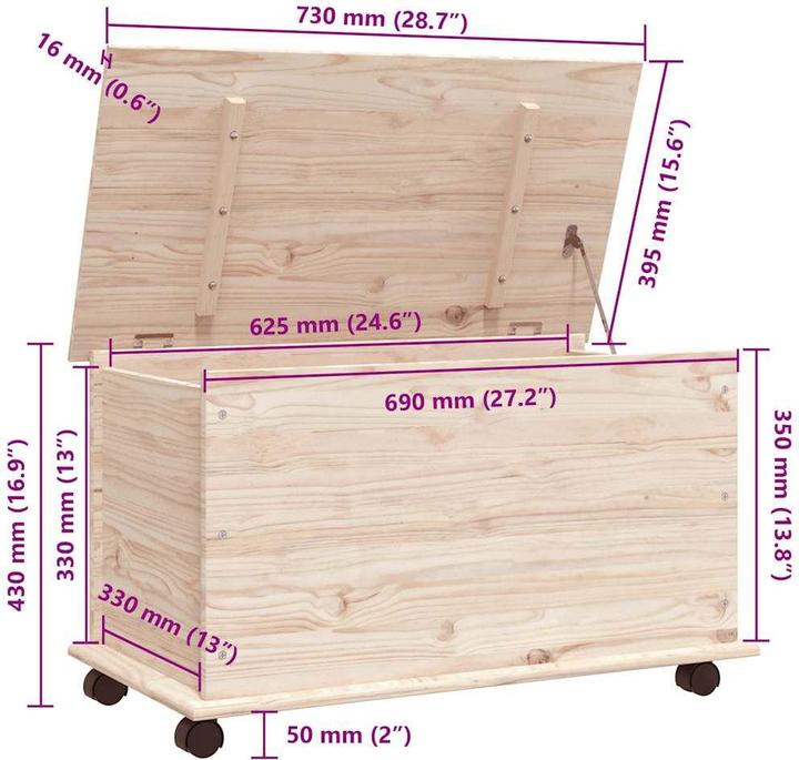 Actual product image vidaXL Truhe (39.50 cm, 70 l, 1x)