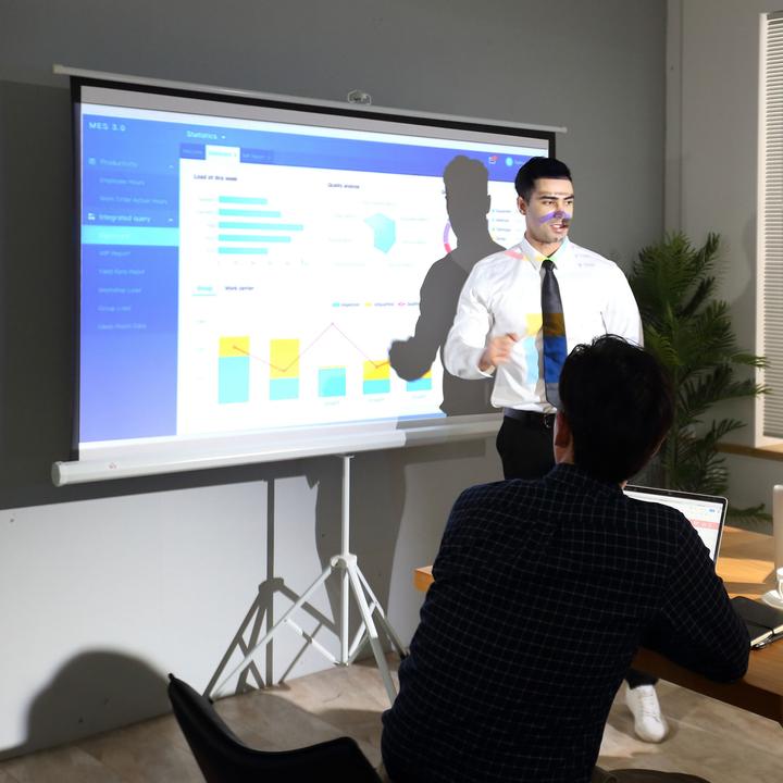 Produktbild Homcom Beamer Leinwand Kunststoff, Metall Weiss (4:3)