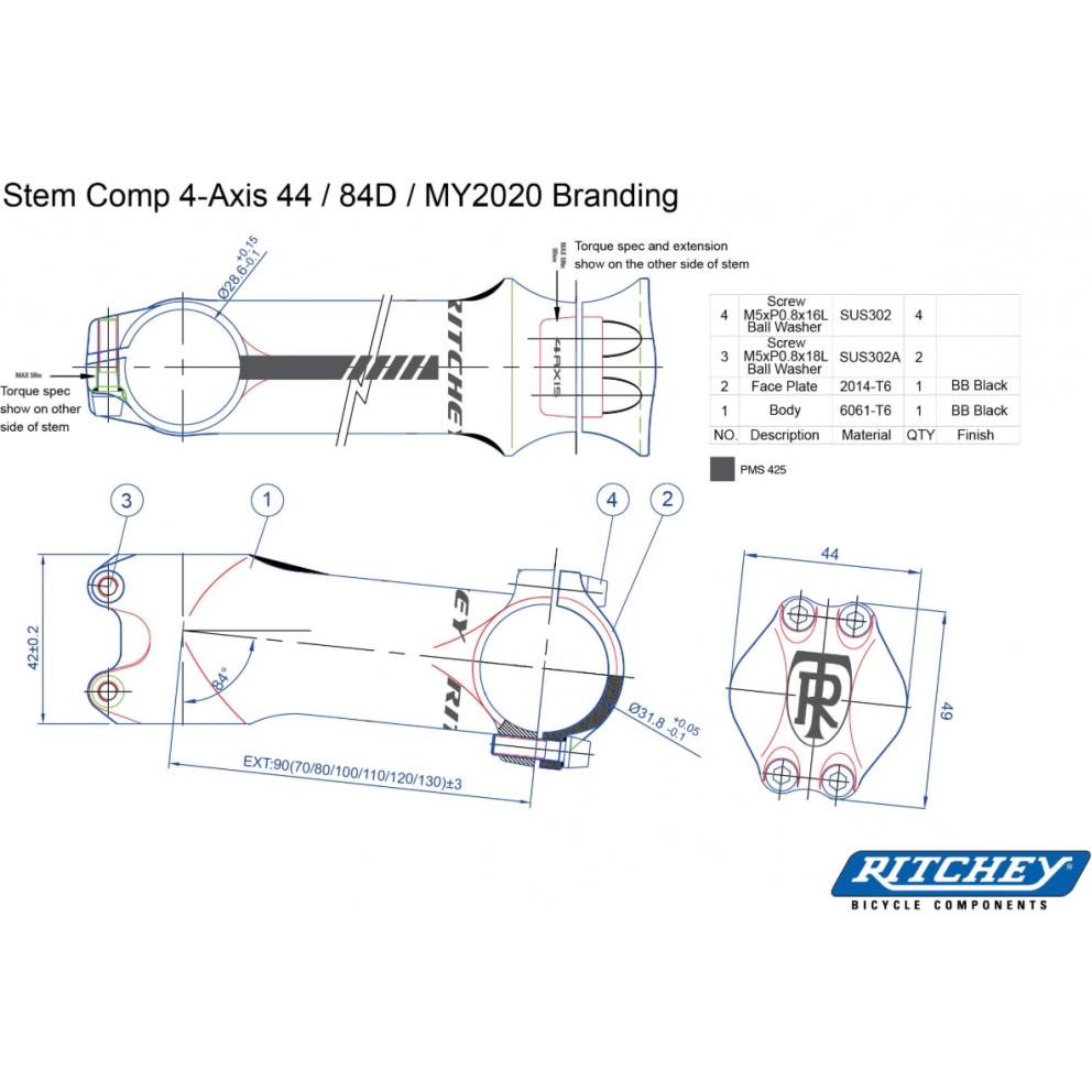 Thumbnail - Ritchey, Vorbau, (110 mm, 31.80 mm)