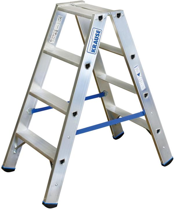Krause Aluminium double step ladder, without castors (Stepladder, 105 cm)