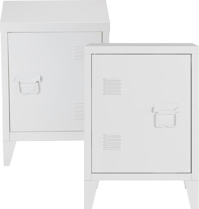 Actual product image En.Casa Bedside cabinet Inari set of 2 door handle right and left white (40 x 30 x 57 cm)