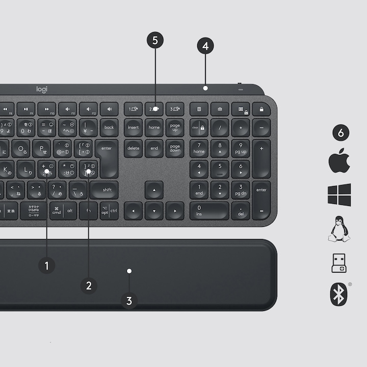 Actual product image Logitech MX Keys Plus (DE, Wireless)