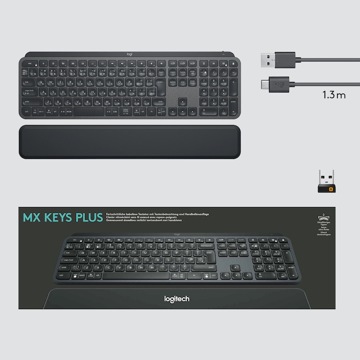Image du produit Logitech MX Keys Plus (DE, Sans fil)