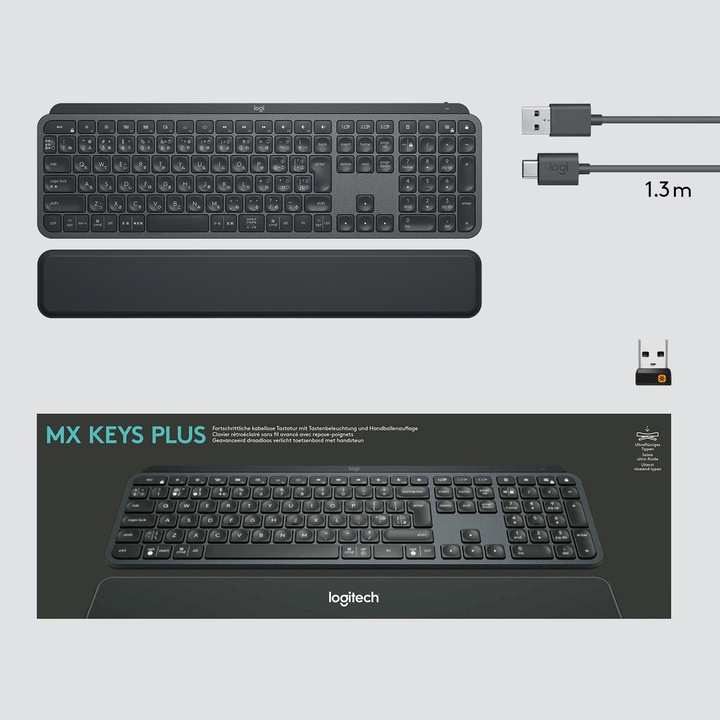 Actual product image Logitech MX Keys Plus (DE, Wireless)