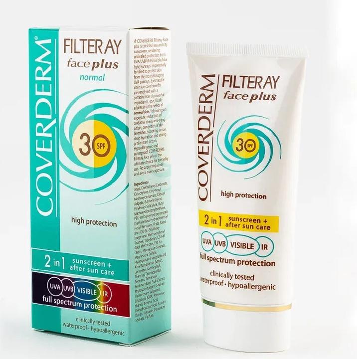 Actual product image Coverderm Filteray Face Plus SPF30 Face Sunscreen for Normal Skin 50ml (Sun cream face, SPF 30, 50 ml)