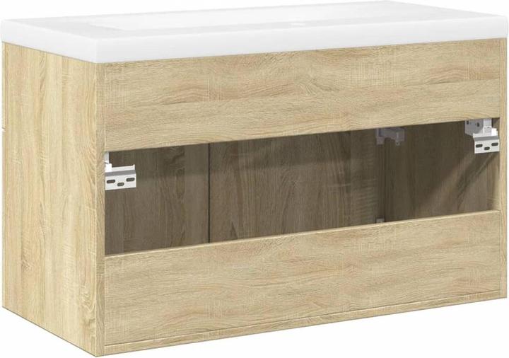 Produktbild vidaXL Waschbeckenunterschrank Wand Unterschrank Badschrank mit Einbaubecken