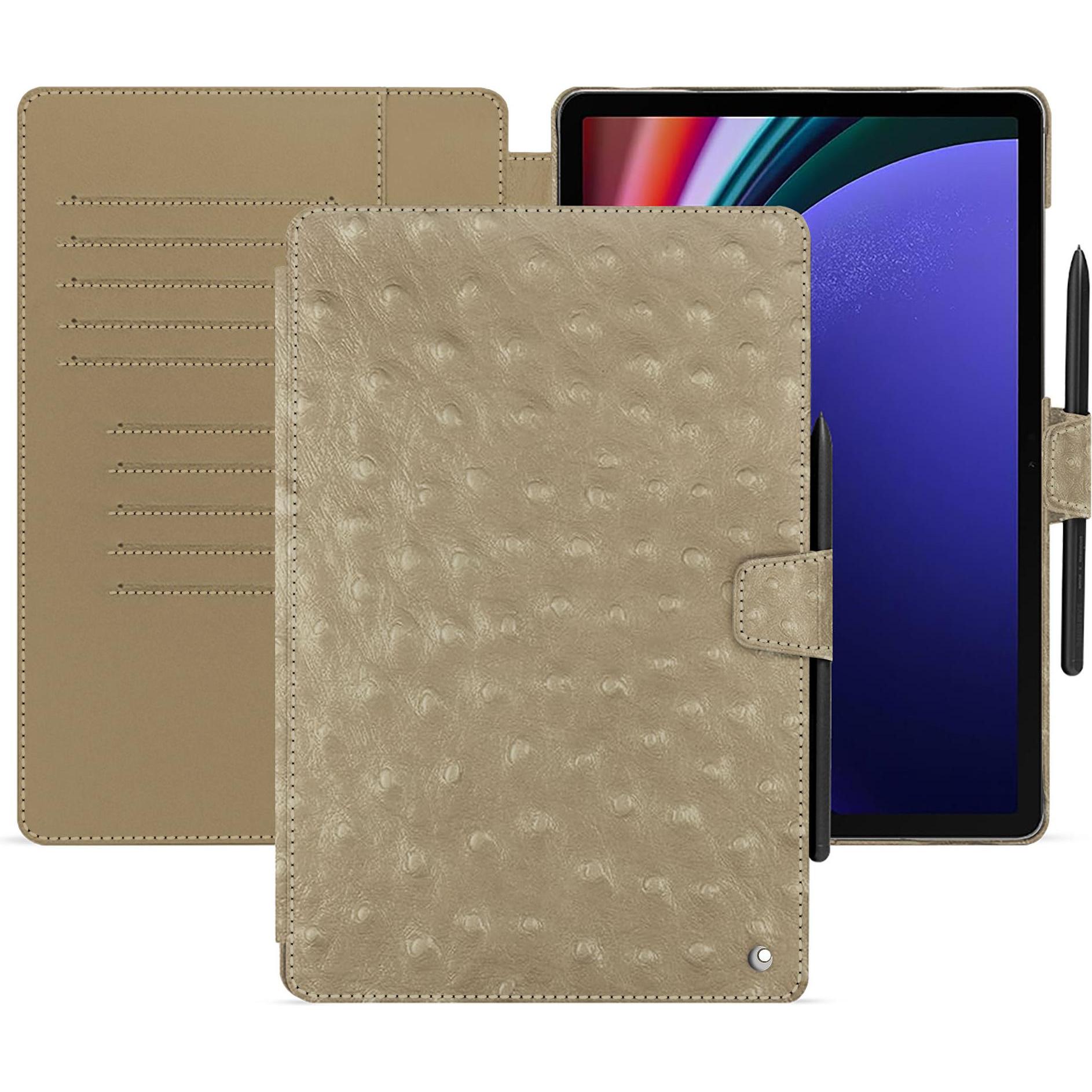 Noreve Lederschutzhülle Samsung Galaxy Tab S9+ (Galaxy Tab S9+), Tablet Hülle, Beige