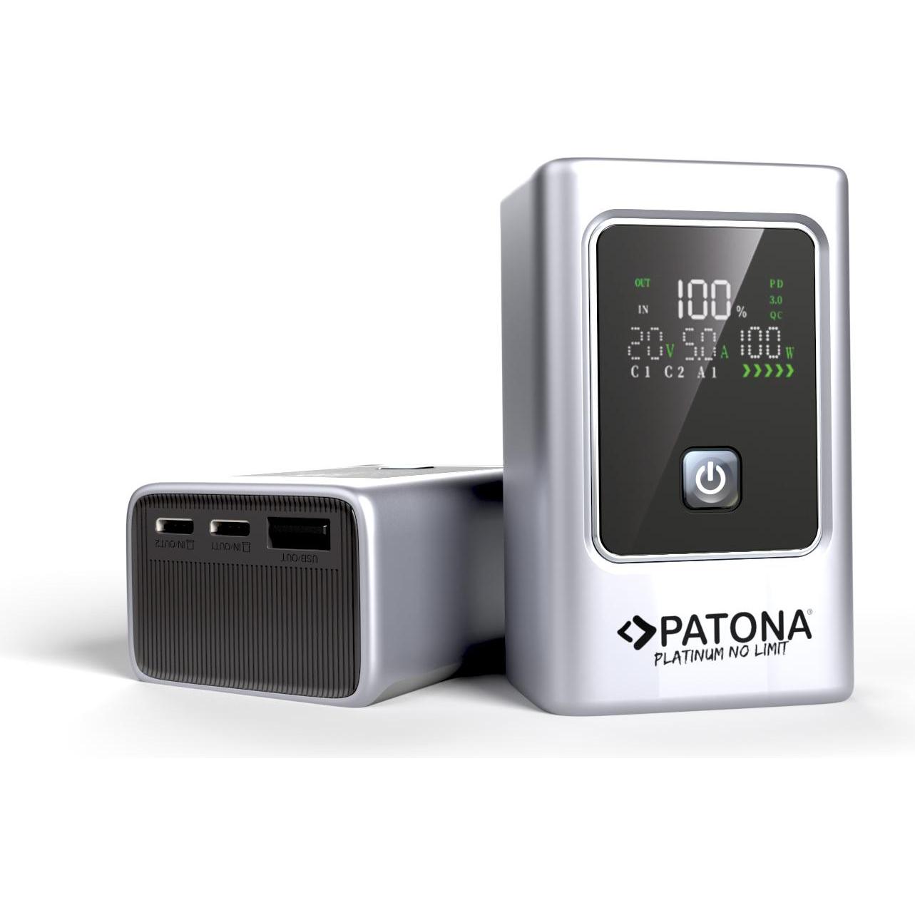 Patona Luxury One PD35W (10000 mAh, 35 W, 37 Wh), Powerbank, Grigio