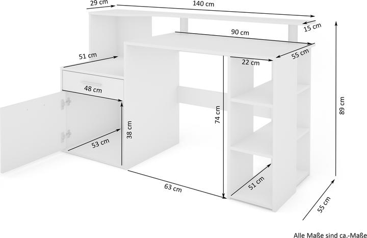 Produktbild Homexperts Larry (140 x 55 x 89 cm)