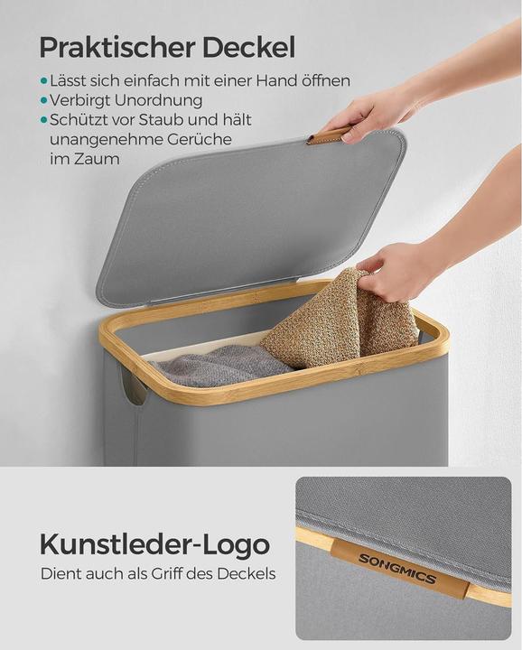 Actual product image Songmics Wäschekorb mit Deckel (90 l)