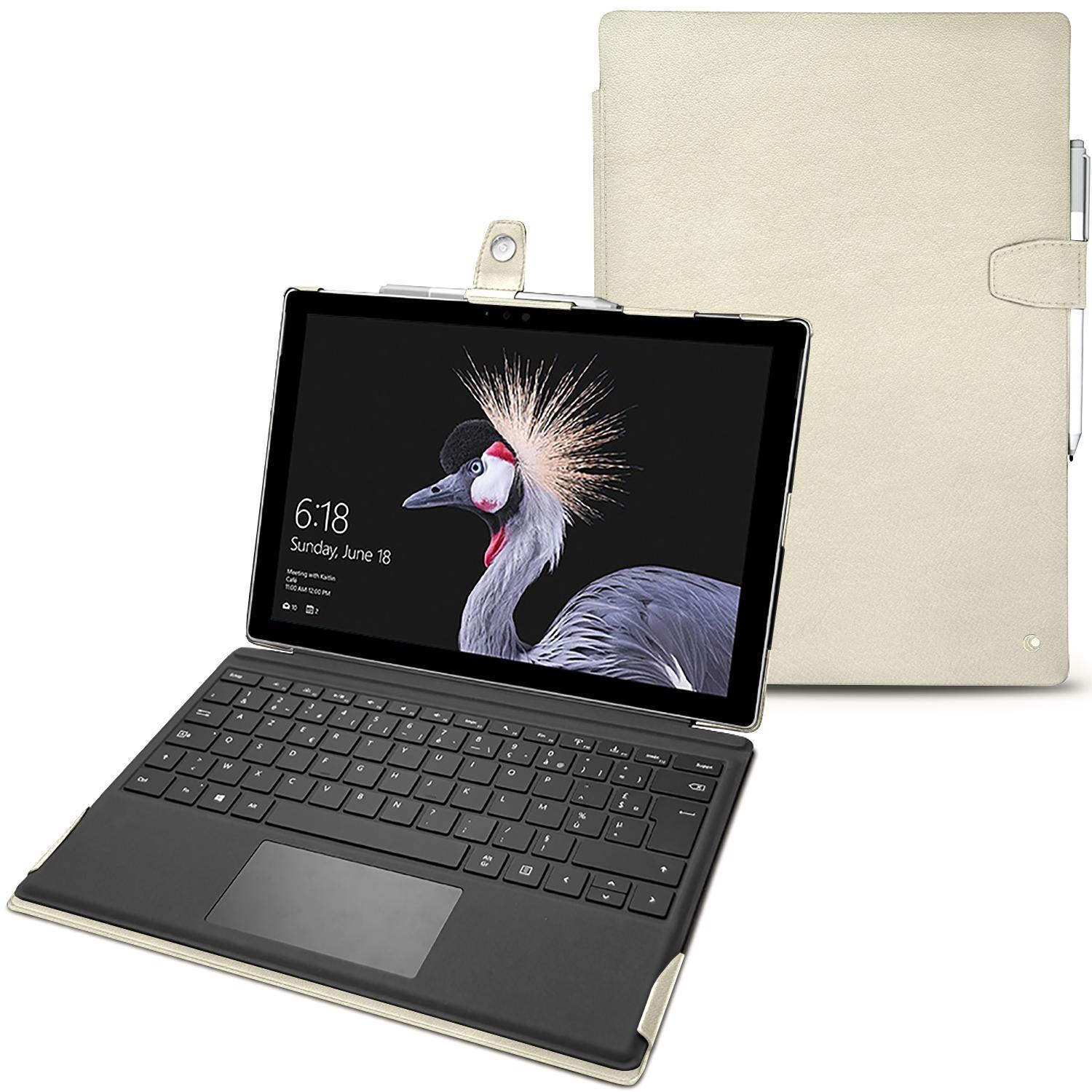 Noreve Lederschutzhülle (Surface Pro (2017)), Tablet Hülle, Weiss