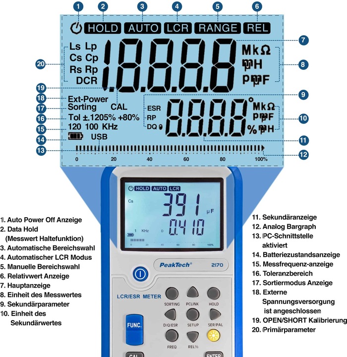 Produktbild Peaktech P 2170 LCR-Meter (Frequenzzähler)