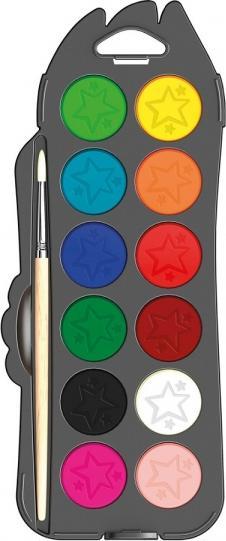 Produktbild Maped Deckfarbkasten COLOR'PEPS, 12 Farben (Schwarz, Transparent, Weiss, Grün, Gelb, Orange, Blau, Pink, Rot, Cyan)