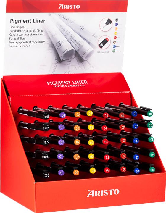 Produktbild Aristo Pigmentliner Display für TZ Bedarf, 40 Stk. je 5x