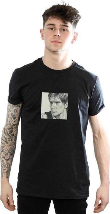 Actual product image Star Wars Mens Han Solo Drawing T-Shirt (S)