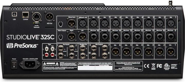 Produktbild PreSonus Mischpult StudioLive 32SC, Bauform: Pultform (Studio- und Livemixer)