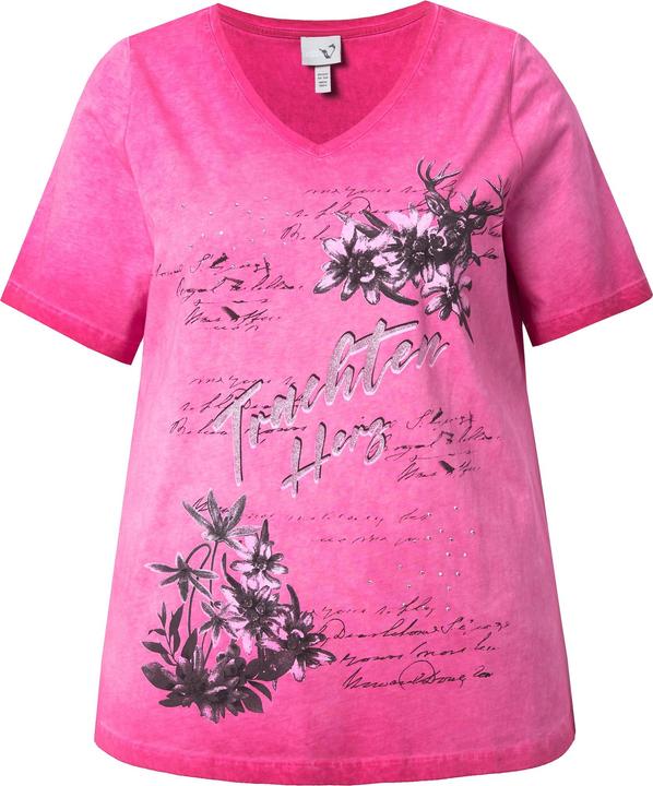 Immagine prodotto Ulla Popken T-shirt classica con stella alpina, scollo a V e mezze maniche (58)