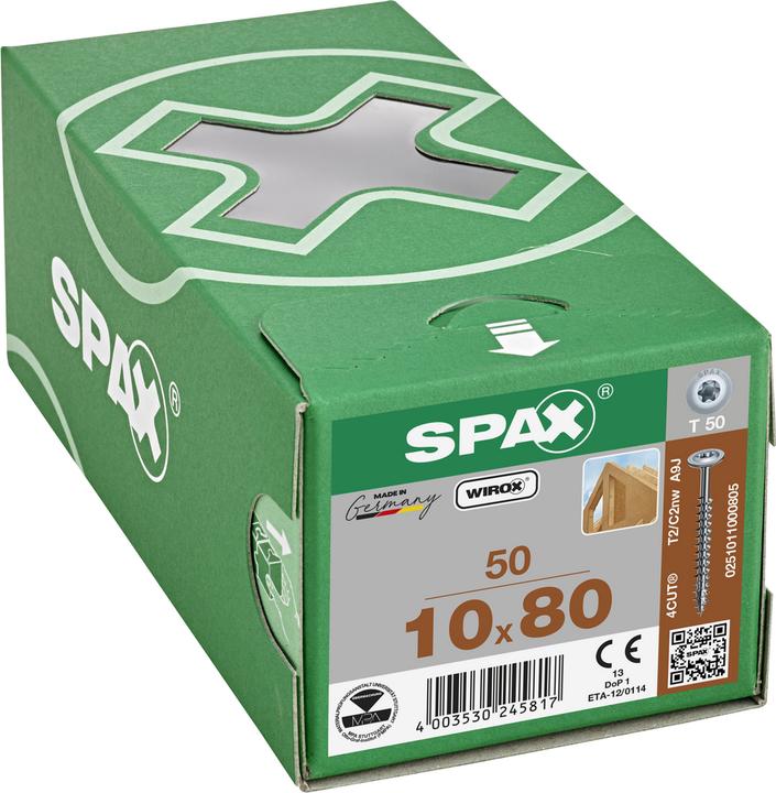Produktbild Spax Tellerkopf T-Star T50 Vollgewinde Wirox (50 Schrauben pro Stück)