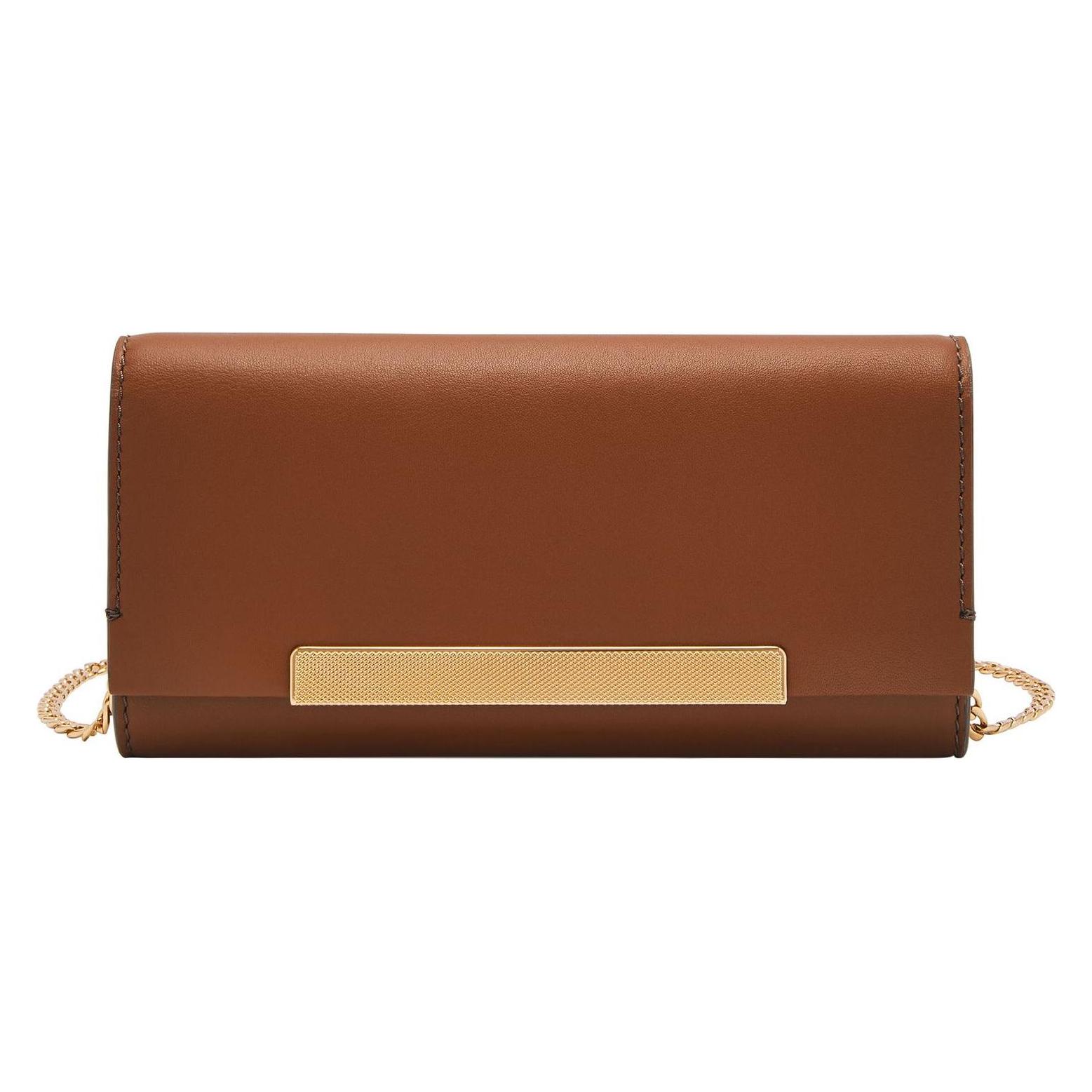 Fossil, Damen, Portemonnaie, Penrose Flap Wallet Crossbody, Braun