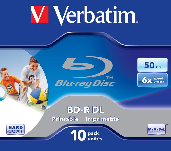 Actual product image Verbatim 1x10 BD-R Blu-Ray 50GB 6x Speed printable Jewel Case (10 x)