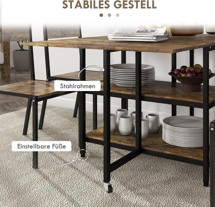 Produktbild Homcom Klappesszimmertisch (140 x 80 x 75 cm)