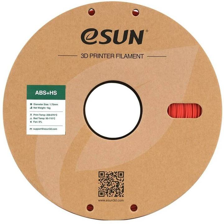 Image du produit eSUN EABS+HS 1,75mm RED 1kg (ABS, 1.75 mm, 1000 g, Rouge)