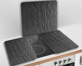 Image du produit Wenko Plaque de cuisson, planche à découper, plan de travail 3 en 1 en verre, aspect ardoise