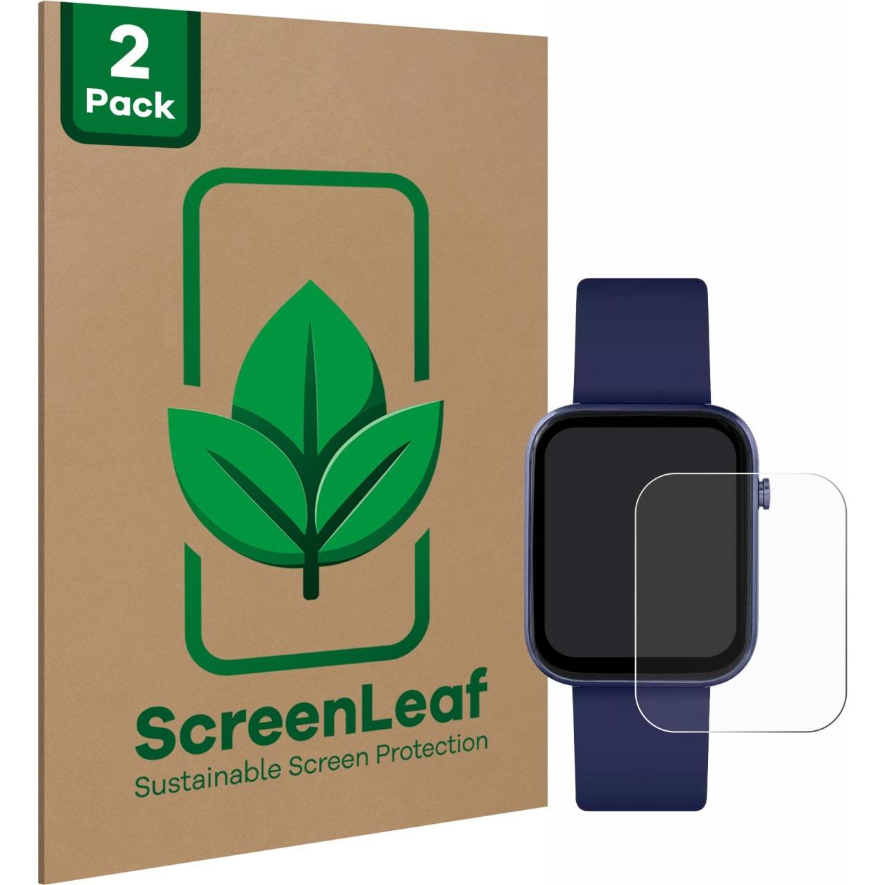 ScreenLeaf Schutzfolie nachhaltiger Displayschutz Displayschutzfolie Folie Klar Transparent, Smartwatch Schutzfolie, Tra...