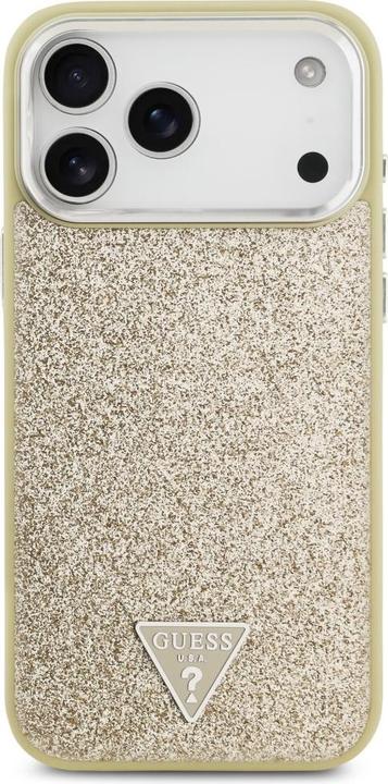 Produktbild Guess - Glitter Triangle Logo MagSafe (GUHMP17XPFGTSCMD) - iPhone 17 Pro Max - Gold (Apple iPhone 17 Pro Max)