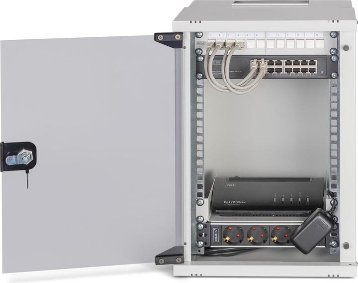 Produktbild Digitus 10" Netzwerk-Set, 9HE Wandgehäuse und Zubehör, gr SOHO PRO Version (9 HE, 10 Zoll Rack)