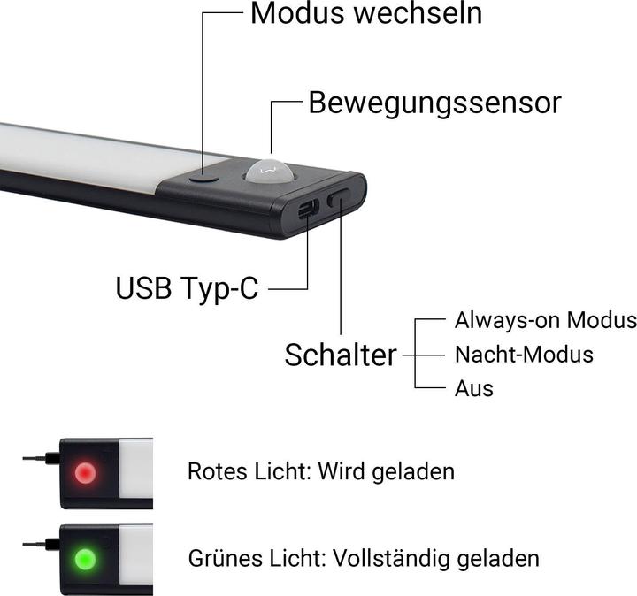 Image du produit Lighty Lampe à détecteur - Barre lumineuse à LED RVB sans fil avec détecteur de mouvement (couleur)