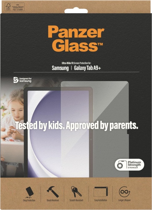 Productafbeelding PanzerGlass Ultrabrede pasvorm (1 Stuk, Galaxy Tab A9+)
