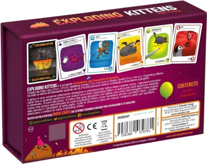 Image du produit Asmodée Asmodee Exploding Kittens Party Pack (Italien, 2 - 10 Joueur)