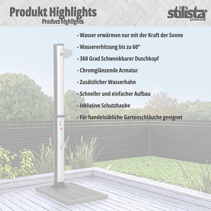 Actual product image Stilista STILIST Solar garden shower 35L + floor element