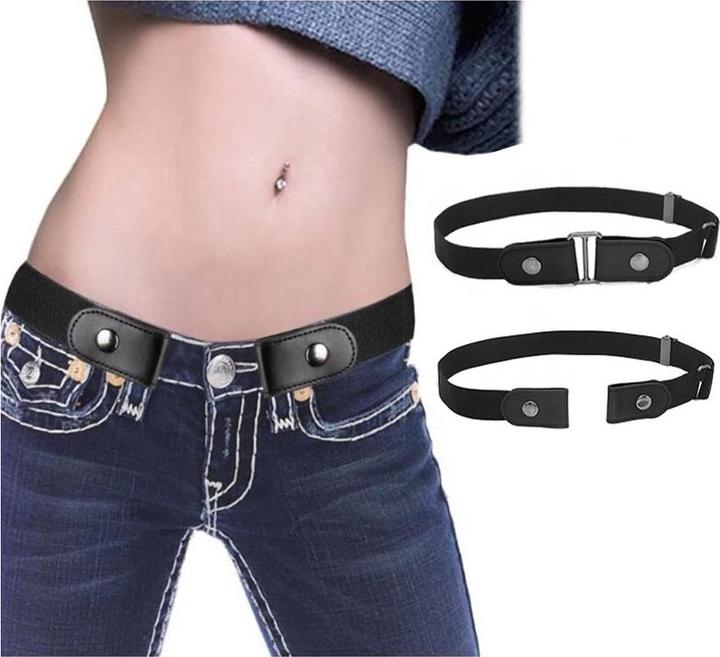 Actual product image Noya Elastischer Unsichtbarer Stretch-Gürtel Verstellbar mit Druckknopf - Schwarz (70-140cm)