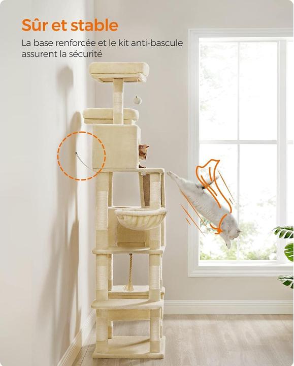 Immagine prodotto Feandrea Graffiatoio (206 cm, Beige, Beige sabbia)