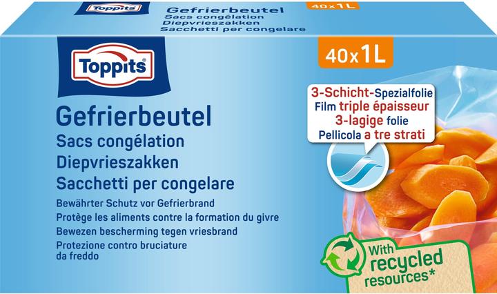 Produktbild Toppits Gefrierbeutel 1 Liter 40 Stück (40x)