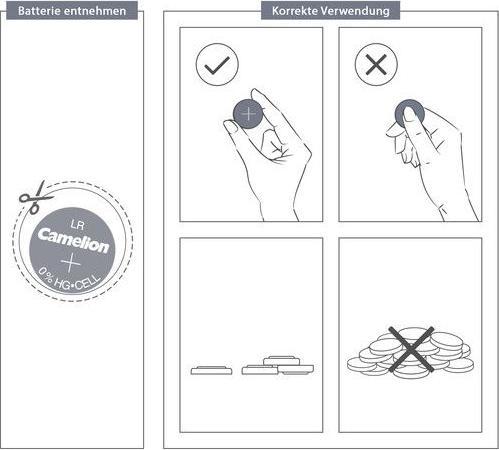 Immagine prodotto Camelion LR1154 Alcalino - 10 pile a bottone (10 pz., A76 / LR44 / AG13 / L1154 / LR1154 / 157, 158 mAh)
