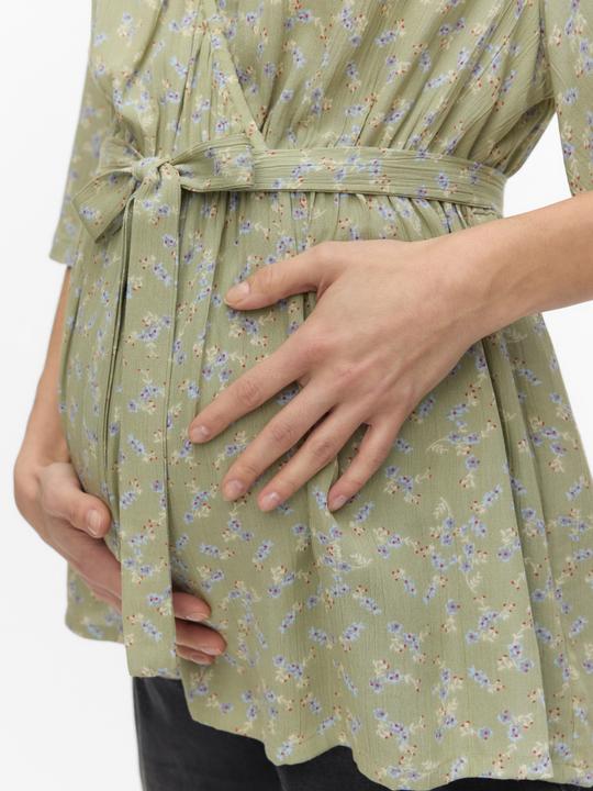 Image du produit Mamalicious Normal geschnitten V-Ausschnitt Weite Ärmel Top Bluse (XS)